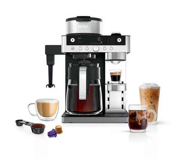 NINJA Prestige DualBrew System CFN803Uk Pod & Permanent Filter Coffee Machine - Stainless Steel & Black